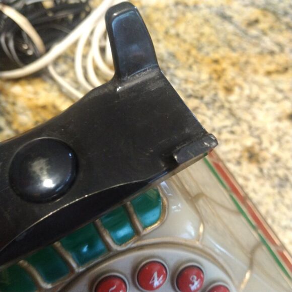 Coca Cola 2001 Tiffany Style Stained Glass Look Light Up Holiday Telephone/Phone - Picture 10 of 16